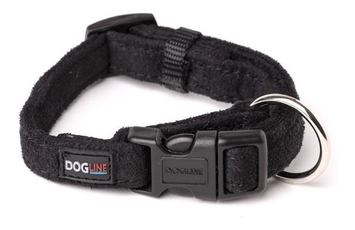 Collar Perro Microfibra Dogline Chico Negro Dl101814 Tamaño del collar S