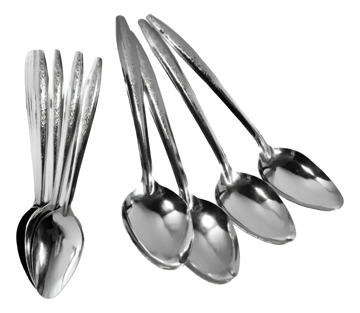 12 Cucharas Soperas Acero Inoxidable Konnig Pack 12 Mango Plateado 19cm