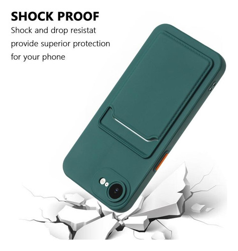 Capa Tpu Para iPhone 16e Com Slot Para Cartão