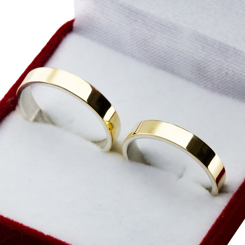 Imagen 1 de 9 de Alianzas Plata Y Oro Cinta 4mm Casamiento Compromiso Novios