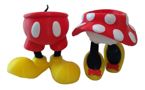 Maceta/caramelera Minnie Y Mickey 3d 12 Cm