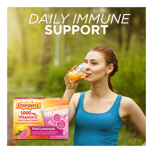 Emergen-c Polvo Vitamina C 1000 Mg Limonada Rosa 30 Sobres