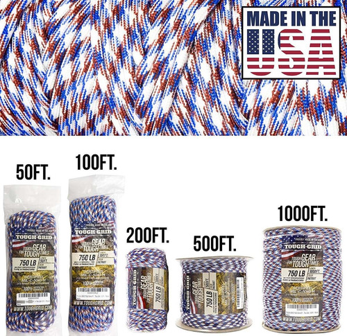 Imagen 6 de 10 de Cuerda Paracaidas Paracord Nylon 305mts. 750lb Grado Militar