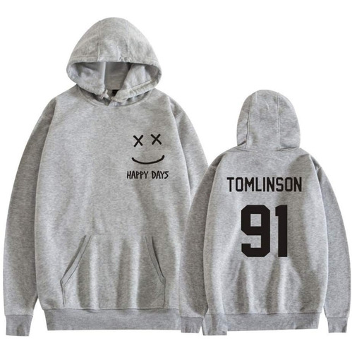 Sudadera Hoodie Gris Louis Tomlinson Happy Days 91