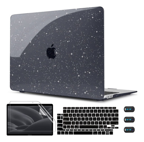 Cissook Funda Negra Brillante Para Macbook Air De 13 Pulgada