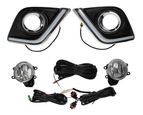 Kit Faro Auxiliar Vira Cromada Y Luz Diurna (drl) Toyota