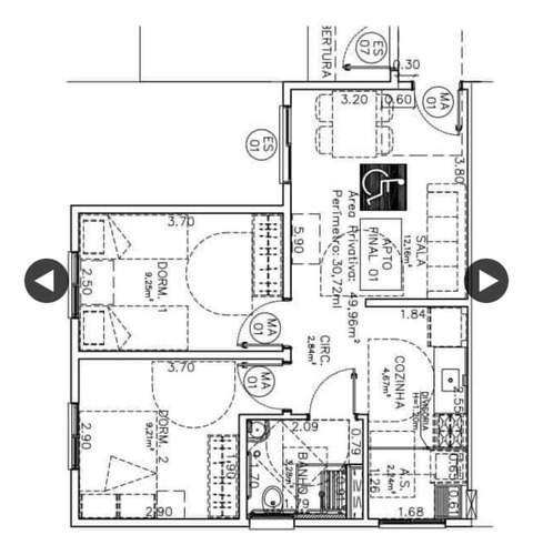 Apartamento, 2 Quartos 1 Banheiro, Cozinha E Sala