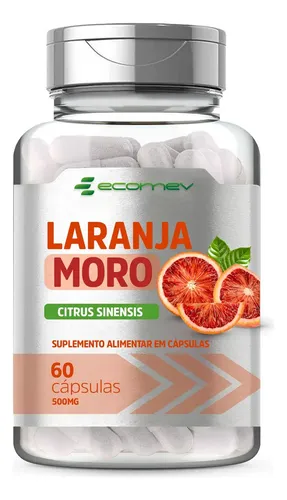 Morosil Laranja Moro Puro 500mg 60 Cápsulas - Ecomev Sabor Sem sabor