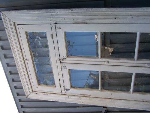 Puerta Antigua Doble Hoja Pinotea Vidrio Repartido 2 Puertas Blanco (Usado)