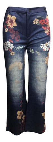 Pantalones Largos De Jeans Estampados Para Mujer 2498