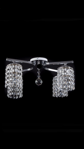 Imagen 10 de 10 de Araña Plafon Lyon Chesca 3 Luces Cromo Cristal Apto Led