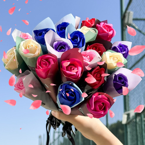 Ramo Romántico De Rosas Artificiales Para Decoración Del Hog
