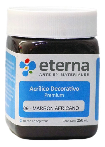 Acrilicos Eterna X Unidad 250 Ml Decorativos Premium Óleo Marrón Africano