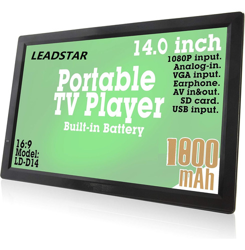 Mini Televisor Digital Portátil Leadstar Atsc Antena Tv 14''