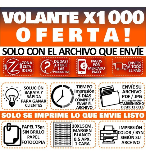 Volante Folleto Publicidad Económica Zzi