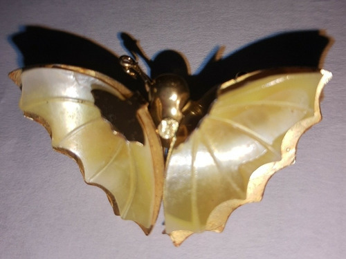 Antiguo Prendedor Broche Mariposa Dorado