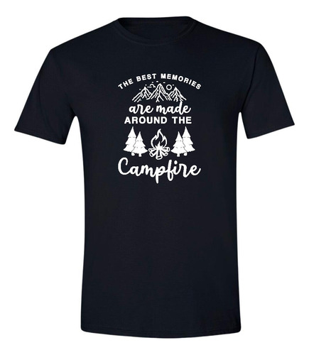 Playera Negra Hombre Camping Senderismo Frases 102