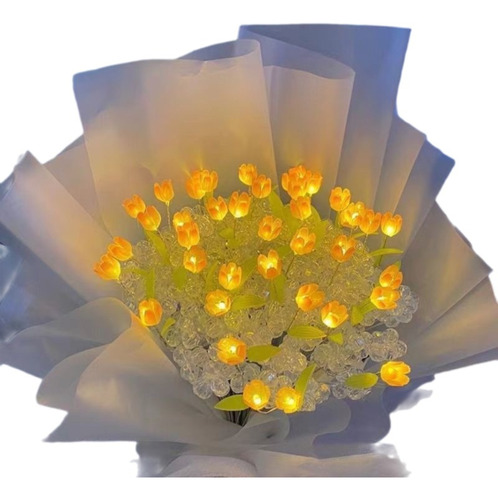 Ramo De Tulipanes Brillantes, Flores, Linterna Luminosa