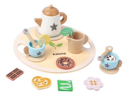 Mz Juego De Té De De Madera For Niños Pequeños, Juego Flor
