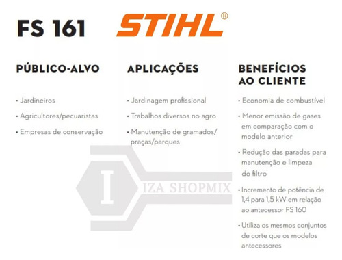 Roçadeira Stihl Fs 161 Original Nylon E Faca Stihl Original