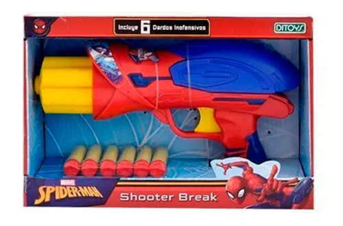 Pistola Dardos Shooter Strike Spiderman Ditoys Marvel