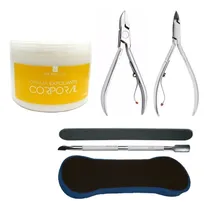 Comprar Kit Podología Alicates Uñas Cuticula Profesional Exfoliante 