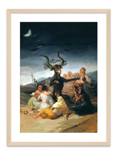 Cuadro El Aquelarre Goya 53x70 Marco Vidrio Calidad M Y C 