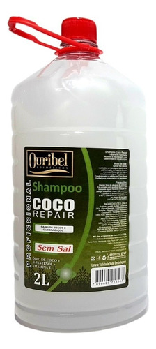  Shampoo Salão De Beleza Sem Sal Ouribel De Coco 2litros