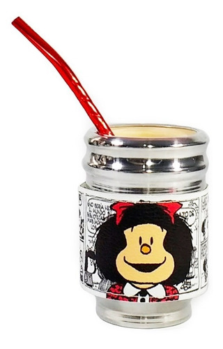 Imagen 3 de 8 de Equipo De Mate Completo Mafalda Regalo Cuero Set Kit Matero