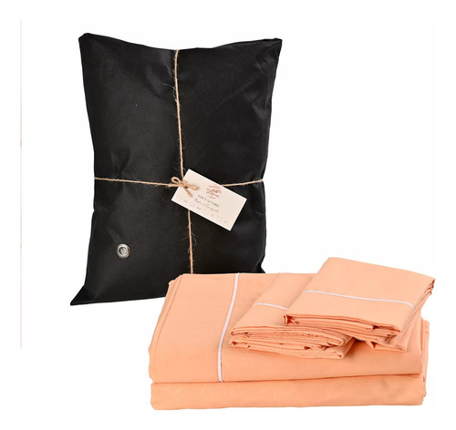 Sábana King Size 2800 Hilos Extra Suave Flores Peach Fuzz