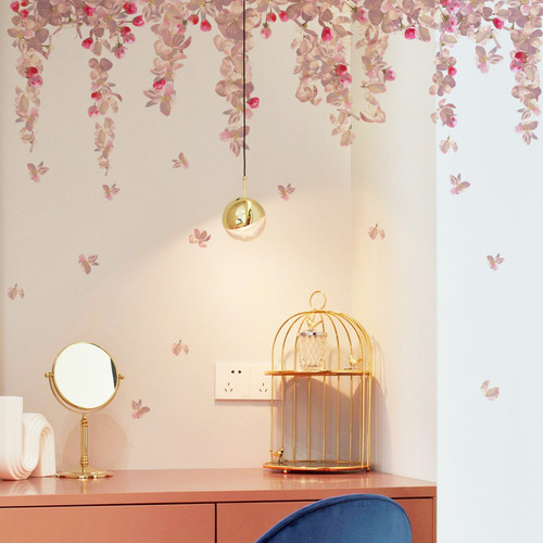 Adhesivos De Pared Colgantes Con Plantas, Flores Y Flores Fr