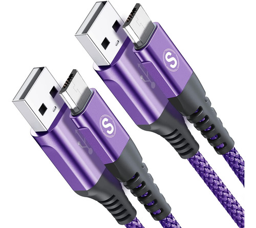 Cable Micro Usb Sweguard De 6.6 Pies, Paquete De 2 Cables De