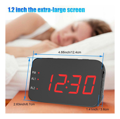 Led Digital Despertador Reloj Usb De Noche Con Pantalla De