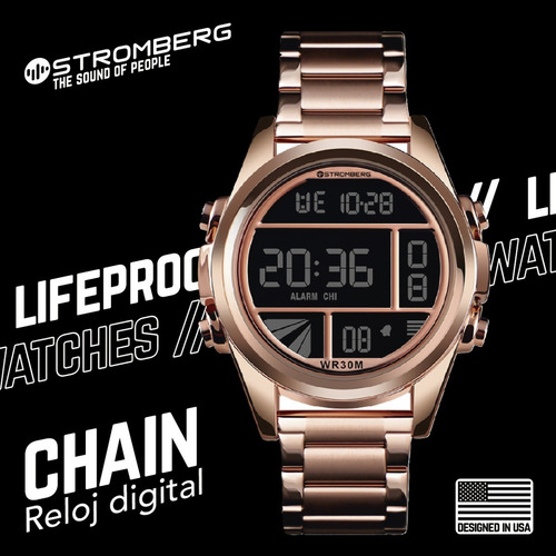 Reloj Stromberg Chain Sumergible Digital Rose Gold