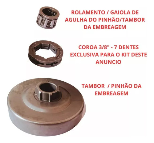 Tambor Embreagem Cct Para Motosserra Stihl St 310/360/034
