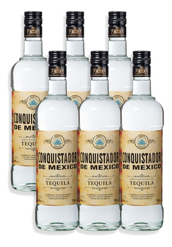 Tequila Conquistador De México Espirituosa 750ml Caja X6u