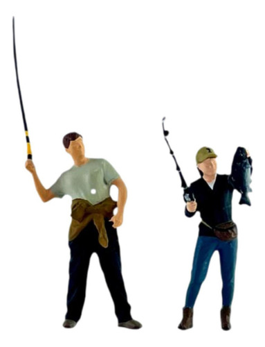 // 2x 1:64 Figuras De Pesca Em Escala Pessoas Modelos