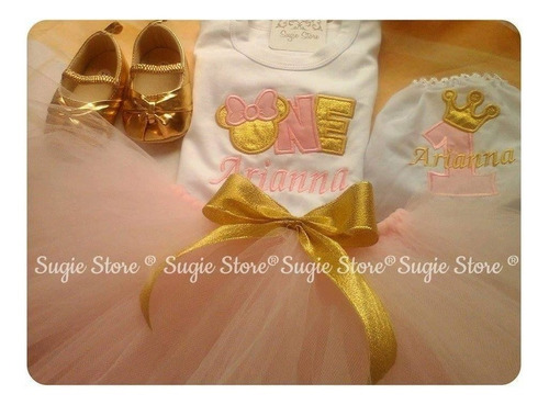 Tutu Minnie Gold - Minnie Dorada Foto Real