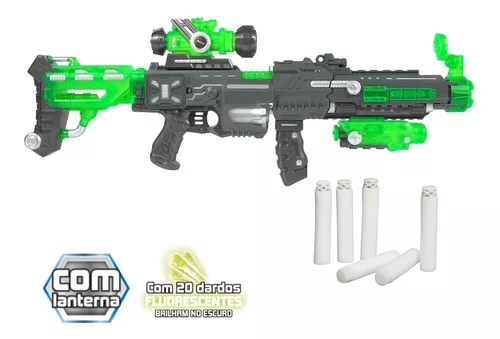 Metralhadora NERF com 4 dardos de 0foam &shooting exercise