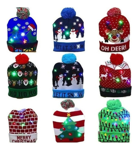 Lote de 10 sombreros de Navidad con luces LED al por mayor