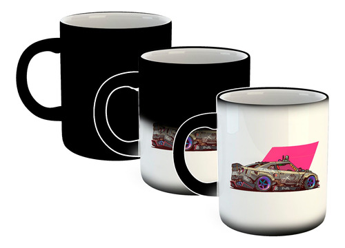 Taza Magica Auto Arte Moderno Carreras Violeta