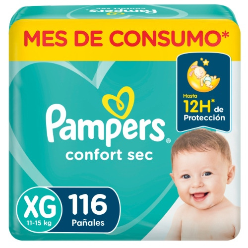 Imagen 2 de 2 de Pañales Pampers Confort Sec sin género XG