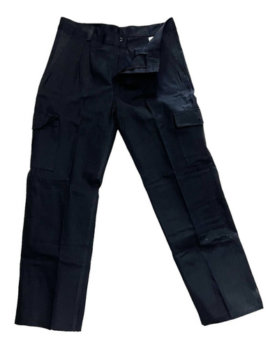 Pantalon Tipo Cargo Con Botones Tela Gabardina