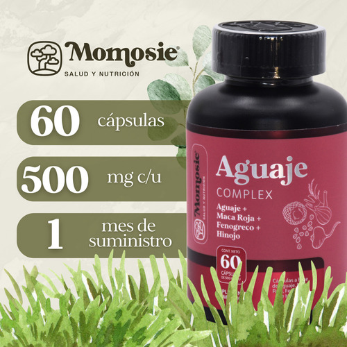 Aguaje Complex 60 Cápsulas | Fenogreco + Hinojo + Maca Roja Sin Sabor