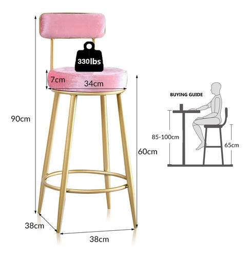 Juego De 2 Taburetes De Bar Modernos Sillas De Bar De 5.6