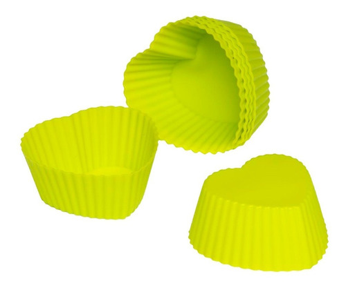 Set X6 Moldes Muffins Corazón Nouvelle Cuisine Silicona