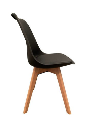 Imagen 3 de 4 de Silla Eames Tulip Acolch. Refuerzo Metal Negro X4