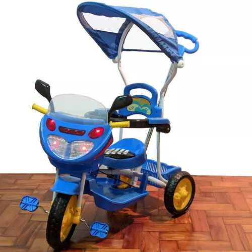 Motoca Infantil Azul Diversão Triciclo Criança Pedalar Bebe