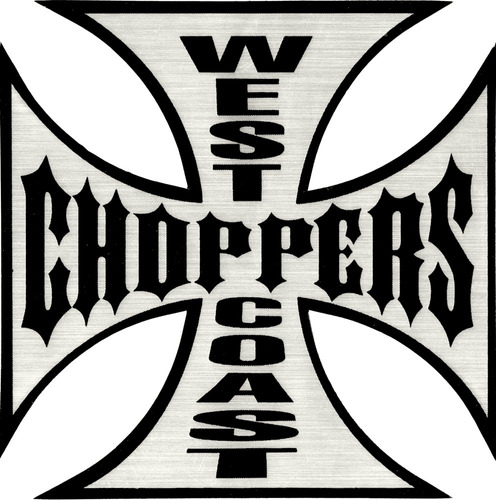 Sticker  west Coast Choppers  cruz Chrome Letra Negra
