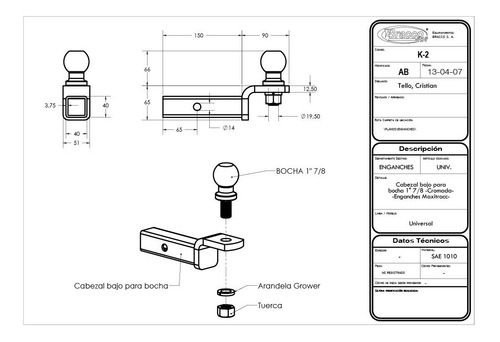 Imagen 4 de 10 de Cabezal Tracc Para Bocha Completo 40x40mm Bracco Original